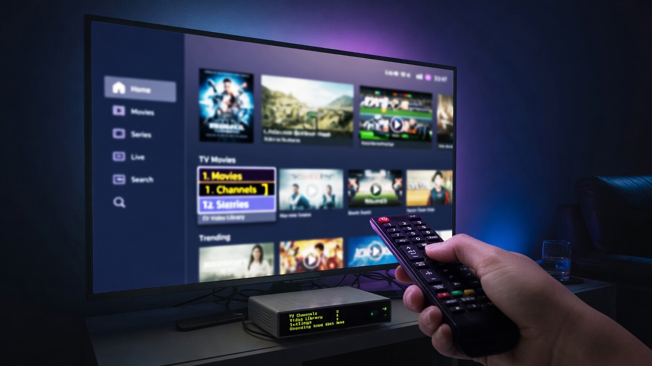 A Smart STB alternative IPTV player on a TV